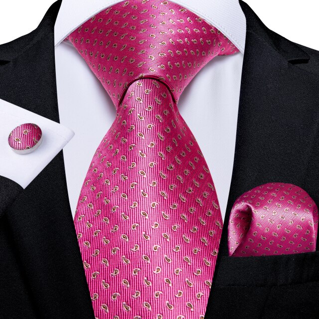 Classic Paisley Striped Plaid Men's Ties 8cm Silk Jucquard Business Wedding Neck Tie Handkerchief Set Cravat Ties Gifts DiBanGu