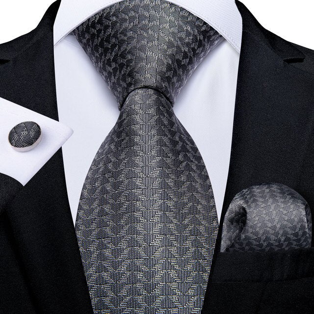 Classic Paisley Striped Plaid Men's Ties 8cm Silk Jucquard Business Wedding Neck Tie Handkerchief Set Cravat Ties Gifts DiBanGu