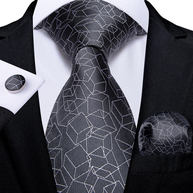 Classic Paisley Striped Plaid Men's Ties 8cm Silk Jucquard Business Wedding Neck Tie Handkerchief Set Cravat Ties Gifts DiBanGu