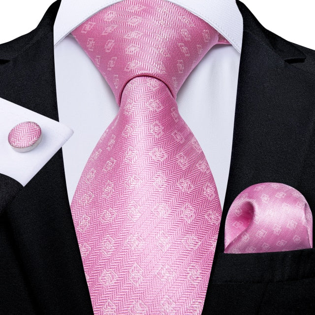 Classic Paisley Striped Plaid Men's Ties 8cm Silk Jucquard Business Wedding Neck Tie Handkerchief Set Cravat Ties Gifts DiBanGu