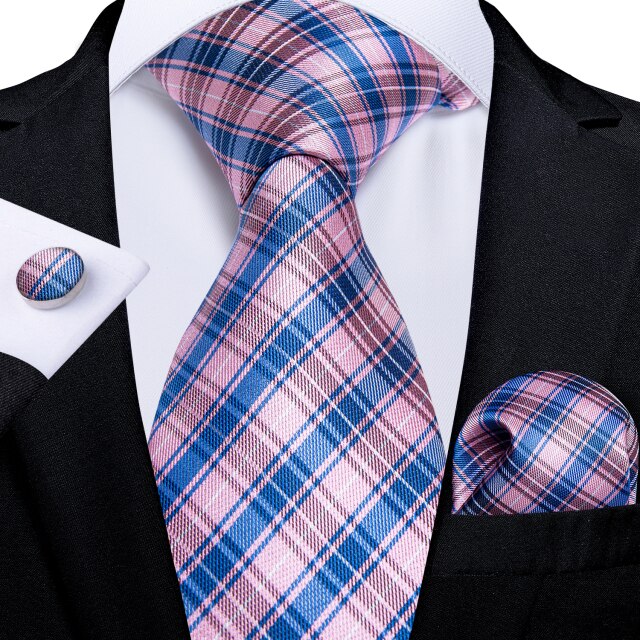 Classic Paisley Striped Plaid Men's Ties 8cm Silk Jucquard Business Wedding Neck Tie Handkerchief Set Cravat Ties Gifts DiBanGu