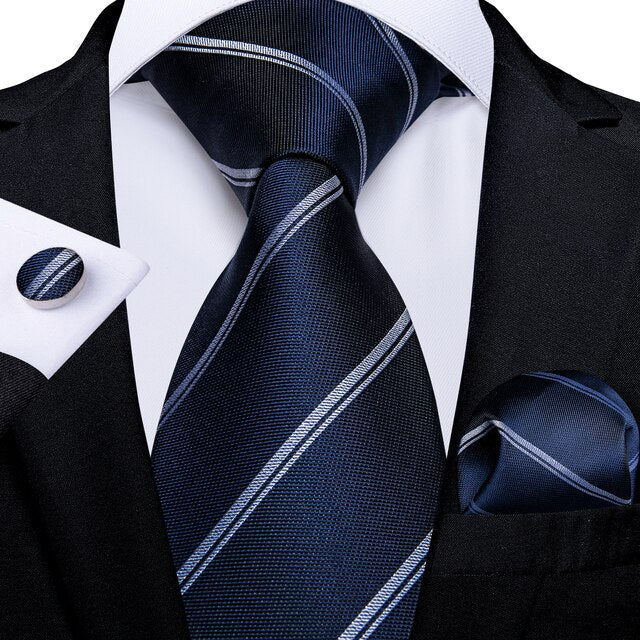Classic Paisley Striped Plaid Men's Ties 8cm Silk Jucquard Business Wedding Neck Tie Handkerchief Set Cravat Ties Gifts DiBanGu