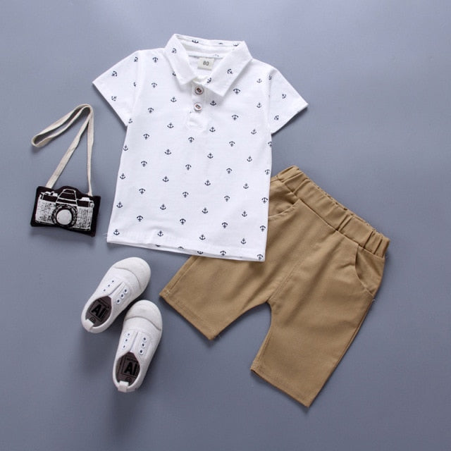 Boys Clothing Sets Summer Baby Newborn Clothes Suit Gentleman Style Wedding Shirt +Pants 2pcs Clothes for Boys Summer Set