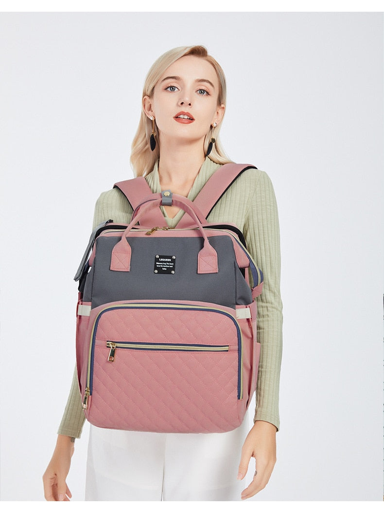 LeQueen 2020 New Design 3 in 1 USB Diaper Bag Baby Crib Foldable Sleeping Bed With Changing Pad Sunshine Shade Dropshipping