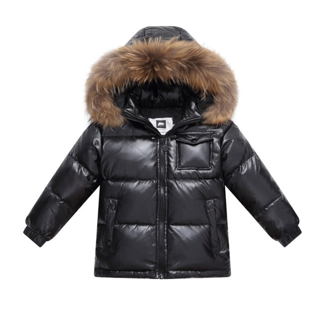 Black Winter Jacket Parka For Boys Winter Coat 90% Down Girls Jackets Children's Clothing Snow Wear Kids Outerwear Boy Clothes