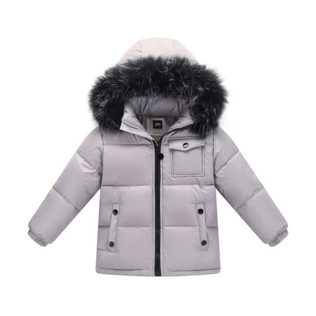 Black Winter Jacket Parka For Boys Winter Coat 90% Down Girls Jackets Children's Clothing Snow Wear Kids Outerwear Boy Clothes