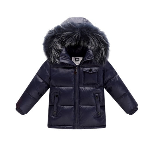 Black Winter Jacket Parka For Boys Winter Coat 90% Down Girls Jackets Children's Clothing Snow Wear Kids Outerwear Boy Clothes