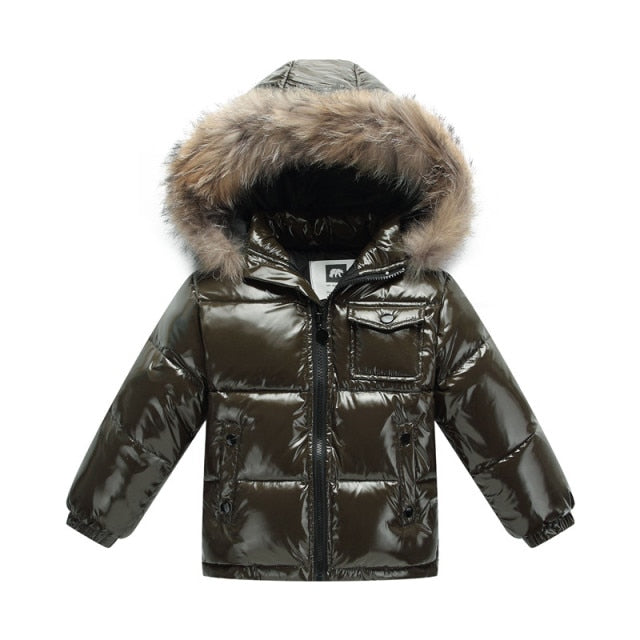 Black Winter Jacket Parka For Boys Winter Coat 90% Down Girls Jackets Children's Clothing Snow Wear Kids Outerwear Boy Clothes