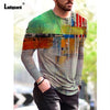 Garmenting Plus SIze Mens clothing Basic Tops Fashion 3D Print T-shirt 2021 New Summer Casual Pullovers Long Sleeve Tees Man 3XL