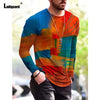 Garmenting Plus SIze Mens clothing Basic Tops Fashion 3D Print T-shirt 2021 New Summer Casual Pullovers Long Sleeve Tees Man 3XL