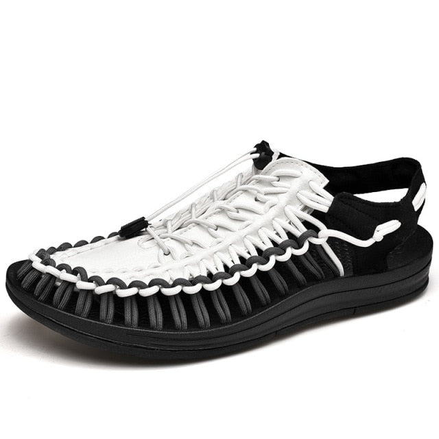 Size 35-48 Men Shoes High Quality Handmade Mens Sandals Summer Soft Non-slip Gladiator Sandals Men Hiking Beach Platform Sandals