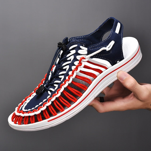 Size 35-48 Men Shoes High Quality Handmade Mens Sandals Summer Soft Non-slip Gladiator Sandals Men Hiking Beach Platform Sandals