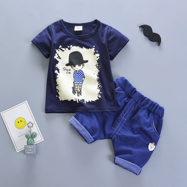 Boys Clothing Sets Summer Baby Newborn Clothes Suit Gentleman Style Wedding Shirt +Pants 2pcs Clothes for Boys Summer Set