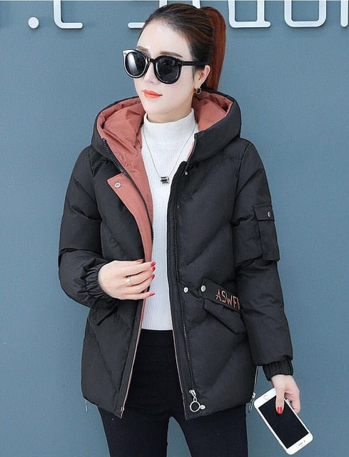 2021 New Winter Women Parkas Hooded Warm Thicken Coat Wadded Jacket Female Down Cotton-Padded Short Parka Gilrs jaqueta feminina