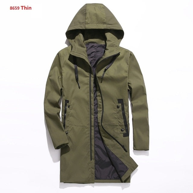 Men Jackets Autumn Winter Men's Trench Coat Men Casual Thicken Warm Hooded Jacket Male Windbreaker Outerwear Jaquet Man coat 6XL