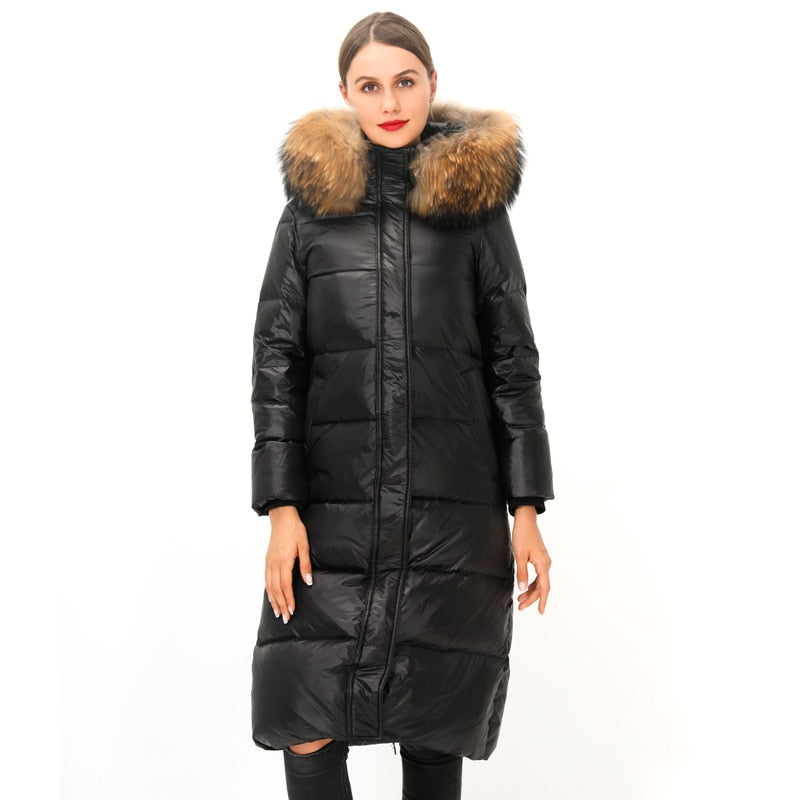 90% White Duck Down Jacket 2021 Women Winter Jacket Long Thick Coat For Women Hooded Down Parka Warm Female Clothes Waterproof
