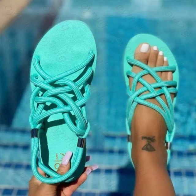 Women Slippers 2020 Summer New Rome Retro Sandals Flat Casual Shoes Female Slip on Slides Woman Shoes Plus Size Sandalias Mujer