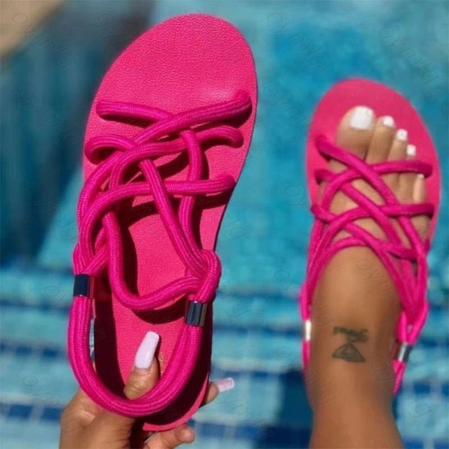 Women Slippers 2020 Summer New Rome Retro Sandals Flat Casual Shoes Female Slip on Slides Woman Shoes Plus Size Sandalias Mujer