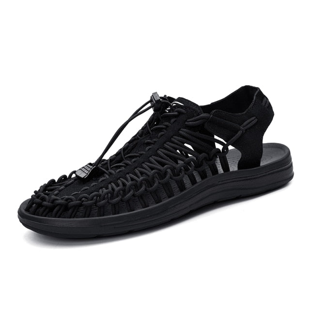 New Designer Hand-woven Men Sandals Breathable Loafer Sports Beach Shoes Outdoor Comfortable High-elastic Men Sandals
