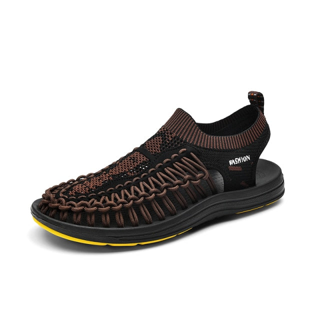 New Designer Hand-woven Men Sandals Breathable Loafer Sports Beach Shoes Outdoor Comfortable High-elastic Men Sandals