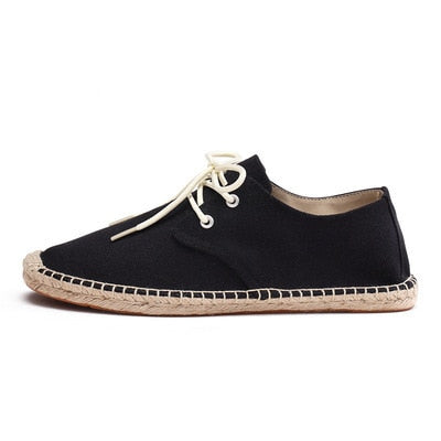 Spring Autumn Hemp Wrap Mens Casual Espadrilles Shoes Man Breathable Canvas Flat Shoes Male Fashion Sewing Slip On Loafers