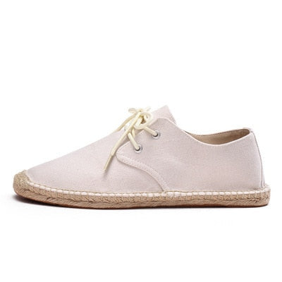 Spring Autumn Hemp Wrap Mens Casual Espadrilles Shoes Man Breathable Canvas Flat Shoes Male Fashion Sewing Slip On Loafers