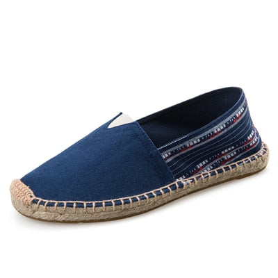 Spring Autumn Hemp Wrap Mens Casual Espadrilles Shoes Man Breathable Canvas Flat Shoes Male Fashion Sewing Slip On Loafers