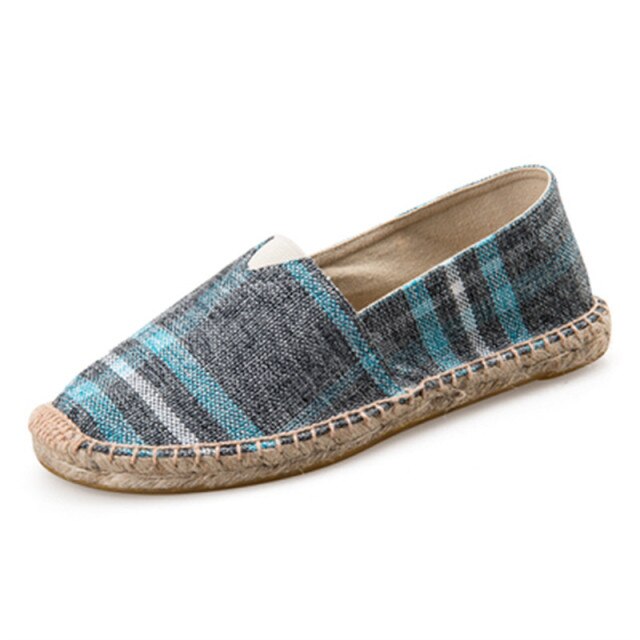 Spring Autumn Hemp Wrap Mens Casual Espadrilles Shoes Man Breathable Canvas Flat Shoes Male Fashion Sewing Slip On Loafers