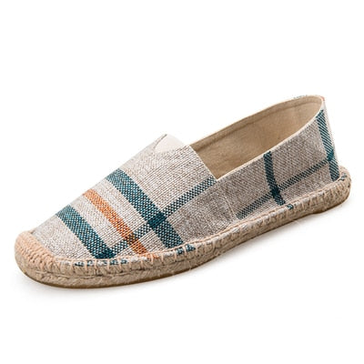 Spring Autumn Hemp Wrap Mens Casual Espadrilles Shoes Man Breathable Canvas Flat Shoes Male Fashion Sewing Slip On Loafers