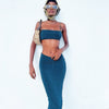 Cryptographic Fashion Summer Dress Sets 2 Piece Sets Women Holiday Outfits Ruched Top and Skirts Club Party Matching Sets