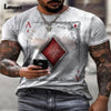 Sexy Mens clothing Basic Tops Fashion Playing cards Print T-shirt 2021 Summer Casual Pullovers Men Tees Shirt Plus Size S-5XL