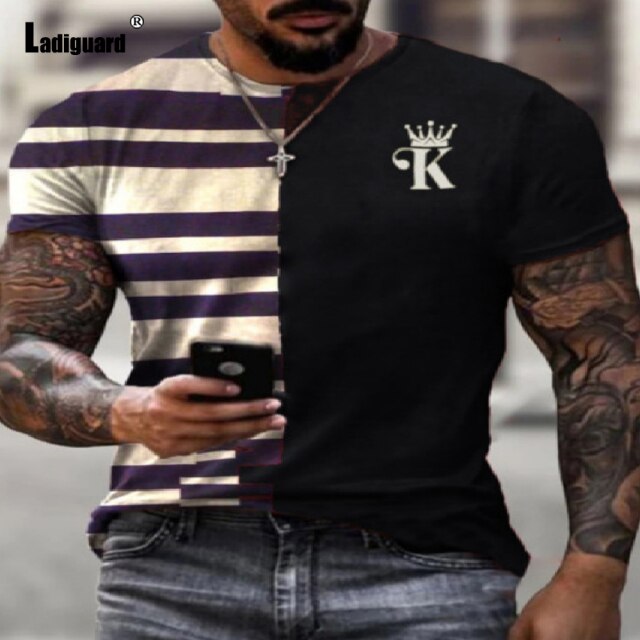Sexy Mens clothing Basic Tops Fashion Playing cards Print T-shirt 2021 Summer Casual Pullovers Men Tees Shirt Plus Size S-5XL