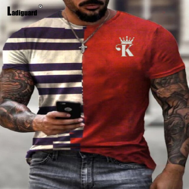 Sexy Mens clothing Basic Tops Fashion Playing cards Print T-shirt 2021 Summer Casual Pullovers Men Tees Shirt Plus Size S-5XL