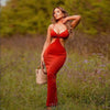 Women Summer Elegant Sexy Camisole Party Cut Out Backless Dress irregular long halter strapless prom bandage Knitted Maxi Dress