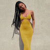 Women Summer Elegant Sexy Camisole Party Cut Out Backless Dress irregular long halter strapless prom bandage Knitted Maxi Dress