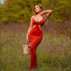 Women Summer Elegant Sexy Camisole Party Cut Out Backless Dress irregular long halter strapless prom bandage Knitted Maxi Dress