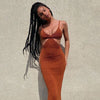 Women Summer Elegant Sexy Camisole Party Cut Out Backless Dress irregular long halter strapless prom bandage Knitted Maxi Dress