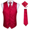 Fashion Silk Suit Vest Formal Dress Vest Fitness Sleeveless Jacket Wedding Waistcoat Bow Tie Necktie Pocket Square Set DiBanGu