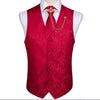 Fashion Silk Suit Vest Formal Dress Vest Fitness Sleeveless Jacket Wedding Waistcoat Bow Tie Necktie Pocket Square Set DiBanGu