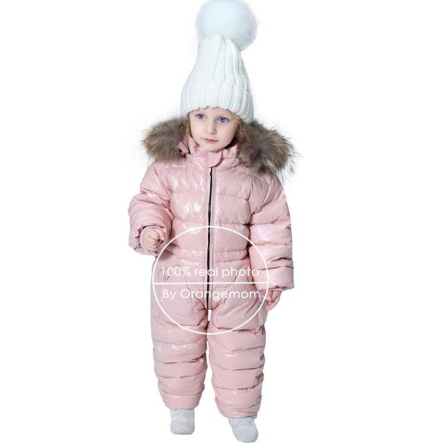 -30 Russian Winter Snowsuit 2021 Boy Baby Jacket 80% Duck Down Outdoor Infant Clothes Girls Climbing For Boys Kids Jumpsuit 2~5y