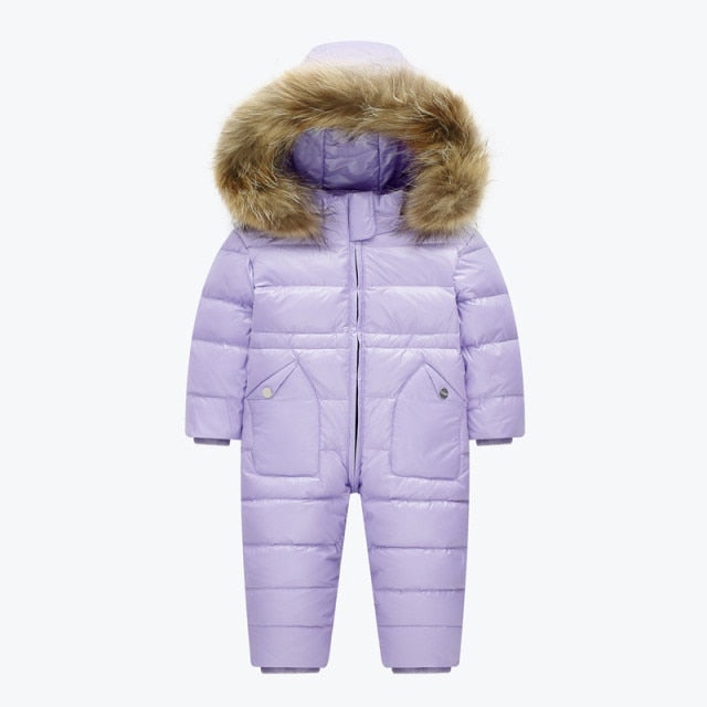 -30 Russian Winter Snowsuit 2021 Boy Baby Jacket 80% Duck Down Outdoor Infant Clothes Girls Climbing For Boys Kids Jumpsuit 2~5y