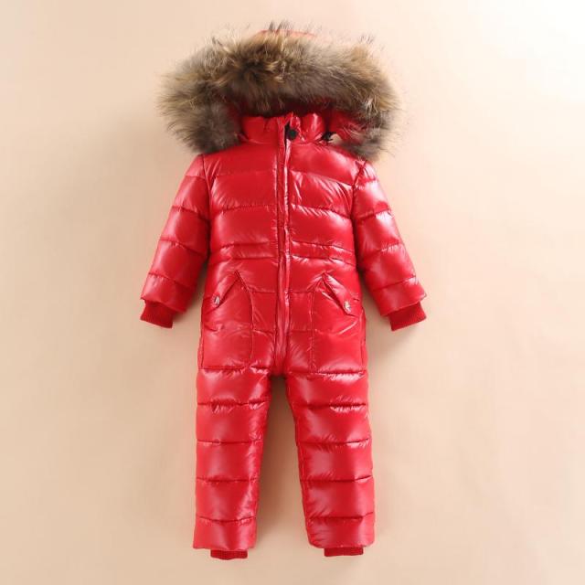 -30 Russian Winter Snowsuit 2021 Boy Baby Jacket 80% Duck Down Outdoor Infant Clothes Girls Climbing For Boys Kids Jumpsuit 2~5y