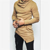 5XL Men's Hoodies Unbalance Hem Pocket Long Sleeve Sweatshirt For Men Clothing Autumn Turtleneck Sweatshirt Top Hoodie
