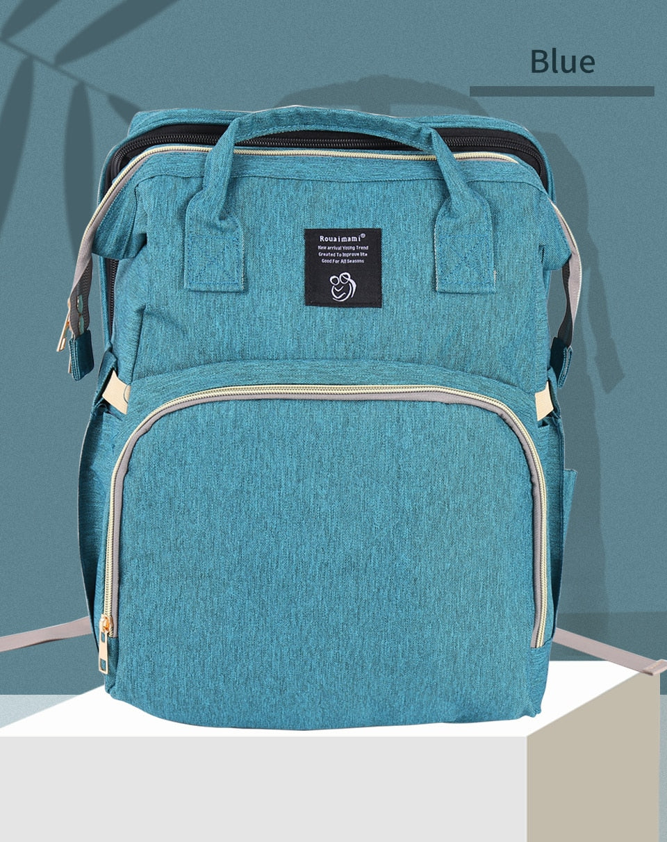 Baby Diaper Bag Bed Backpack For Mom Maternity Bag For Stroller Nappy Bag Large Capacity Nursing Bag for Baby Care Upgrade Hooks
