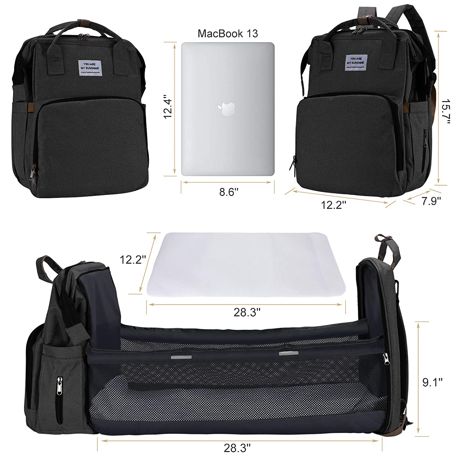 Diaper bag backpack diaper bag baby bag Multi-unctional travel backpack Waterprool changing bags with insulated