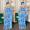 2020 Classic New Style African Women's Dashiki Net Tulle Fabrics Lace Loose Skirt Long Dress Inside 2piece Free Size Length 150
