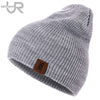 1 Pcs Hat PU Letter True Casual Beanies For Men Women Warm Knitted Winter Hat Fashion Solid Hip-hop Beanie Hat Unisex Cap