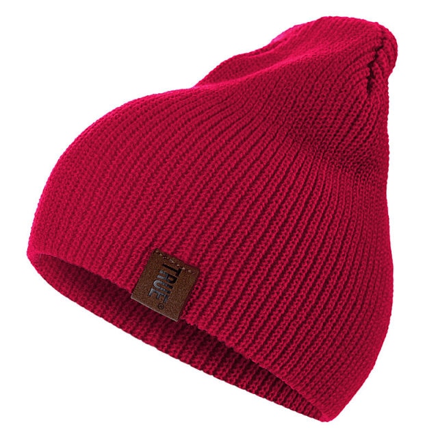 1 Pcs Hat PU Letter True Casual Beanies For Men Women Warm Knitted Winter Hat Fashion Solid Hip-hop Beanie Hat Unisex Cap