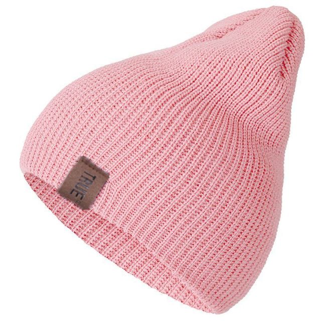 1 Pcs Hat PU Letter True Casual Beanies For Men Women Warm Knitted Winter Hat Fashion Solid Hip-hop Beanie Hat Unisex Cap