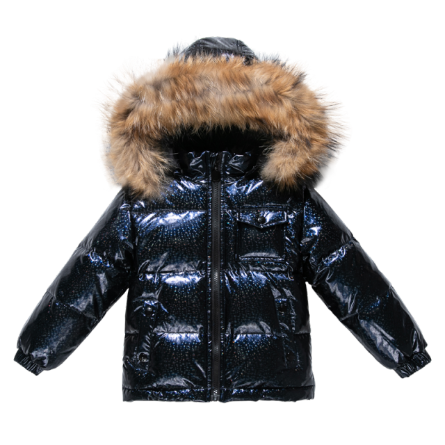 Black Winter Jacket Parka For Boys Winter Coat 90% Down Girls Jackets Children's Clothing Snow Wear Kids Outerwear Boy Clothes